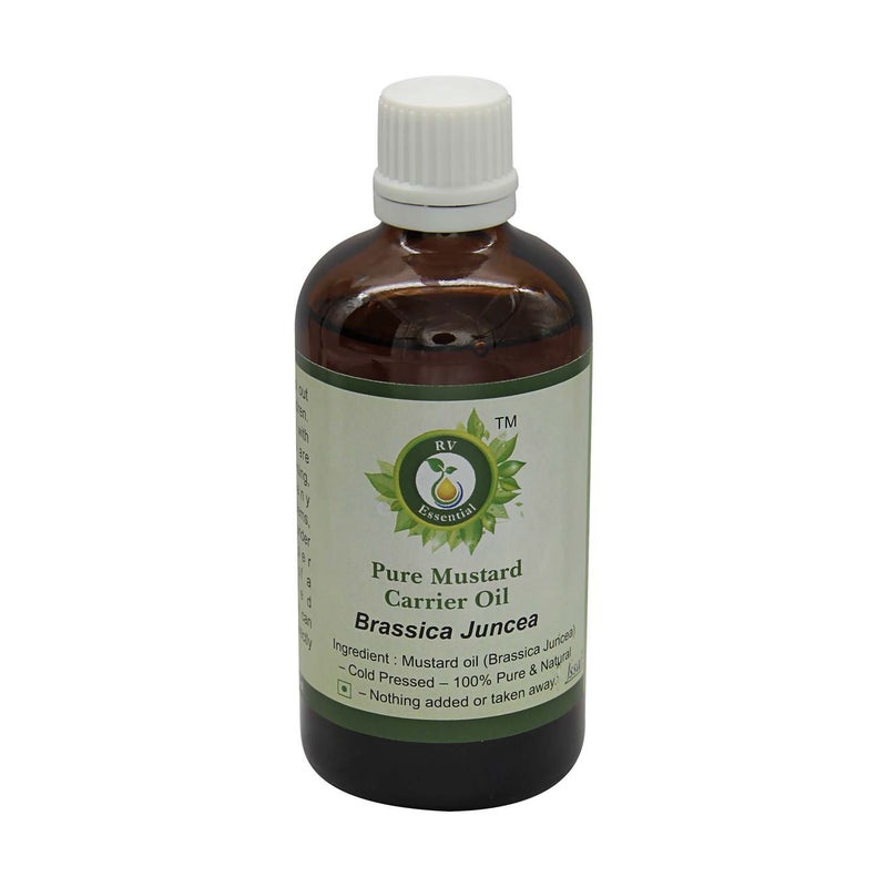 R V Essential Pure Mustard Carrier Oil 30ml (1.01oz)- Brassica Juncea (100% Pure and Natural Cold Pressed)